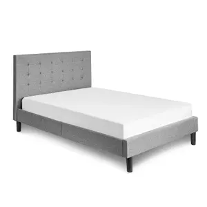 Double Bed Frame Upholstered 4ft6 Bed With Hybrid Pocket Memory Foam Mattress