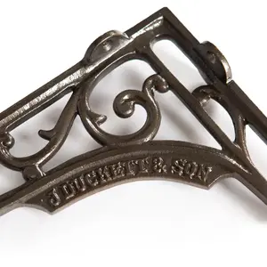 Hammer & Tongs - Ornate Iron Shelf Bracket - D200mm - Raw