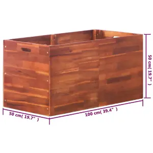 Berkfield Garden Raised Bed Acacia Wood 100x50x50 cm