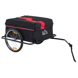 Aosom Elite Two-Wheel Bicycle Large Cargo Wagon Trailer with Folding Storage