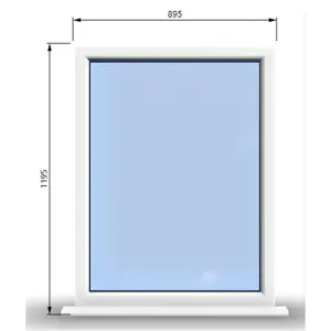 895mm (W) x 1195mm (H) PVCu StormProof Window - 1 Non Opening Window - Toughened Safety Glass - White