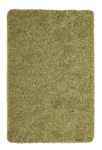 Green Modern Shaggy Easy to Clean Plain Rug for Living Room, Bedroom, Dining Room - 67 X 150cm (Runner)