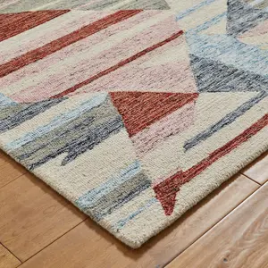 Handmade Luxurious Modern Easy to Clean Multicoloured Abstract Wool Rug for Living Room & Bedroom-160cm X 230cm