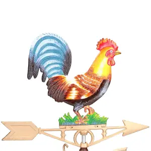 Cockerel Chicken Hen Weather Vane Vain Wall Mount Gold House Roof Cast Iron