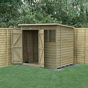 4LIFE Pent Shed 7x5 - 2 Windows - Double Door