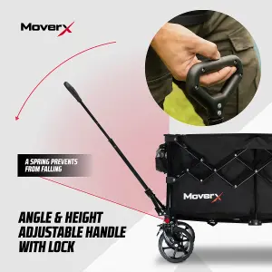 MoverX 150L Festival Trolley, Folding Wagon, Portable Camping Cart, Collapsible Foldable Trolly for Beach Outdoor Garden, 150KG