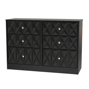 San Jose Ready assembled Black 6 Drawer Chest (H)792mm (W)1117mm (D)395mm