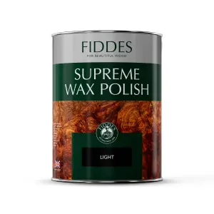 Fiddes Supreme Wax Polish, Light 5 Litre & Free Priory Polishes Lint Free Cloth