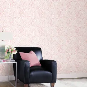 Galerie Abby Rose 4 Pink Valentine Damask Smooth Wallpaper