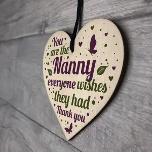 Red Ocean Christmas Gifts For Nan Nanny Wooden Heart Xmas Gifts For Her Grandparent Keepsake Plaque