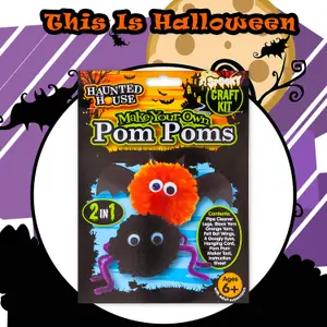 Halloween Pom Pom Craft Kit Halloween Party, Trick or Treat  MultiColour