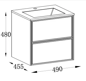 Jenner White Wall Hung Vanity Unit & Basin Set (W)500mm (H)500mm