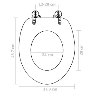 Toilet Seats with Lids 2 pcs MDF Stones