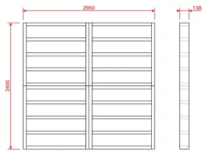 Wooden shed bases 10x8 (W-295cm x D-240cm), made of 38mm x 140mm