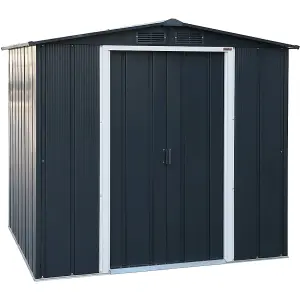 6 x 6 Apex Metal Garden Shed - Anthracite Grey (6ft x 6ft / 6' x 6' / 1.8m x 1.2m)