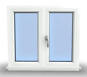 1145mm (W) x 1145mm (H) PVCu StormProof Casement Window - 1 LEFT Opening Window -  Toughened Safety Glass - White