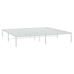 Berkfield Metal Bed Frame White 183x213 cm