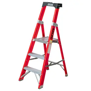 Excel Electricians Fibreglass Platform Step Ladder 3 Tread 1.34m EN131