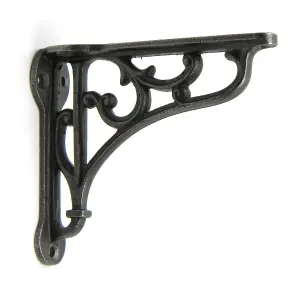 Oakcrafts - Pair of Antique Cast Iron Victorian Style Heritage Shelf Brackets - 4" x 3.5"