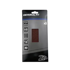 Universal Fit 40 grit Red 1/2 sanding sheet (L)230mm (W)115mm, Pack of 5