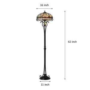 BELOFAY Tiffany Floor Lamps, Antique Stained Glass Handmade Tiffany Lights Floor Lamps 16x62 Inchs