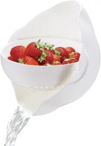 CALITEK Colander Strainer Set with Detachable Plastic 1.3L Rotatable Bowl White