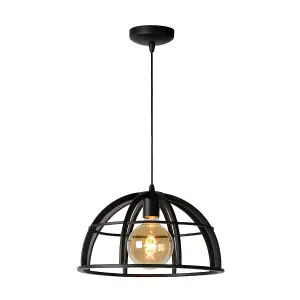 Lucide Dikra Modern Pendant Light 40cm - 1xE27 - Black