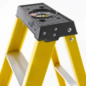 0.9m FIBREGLASS Swingback Step Ladders 5 Tread Professional Lightweight Steps