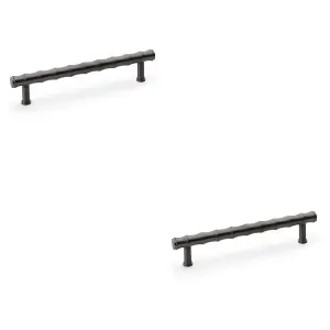 2 PACK - Bamboo T Bar Pull Handle - Dark Bronze 160mm Centres SOLID BRASS Drawer Door