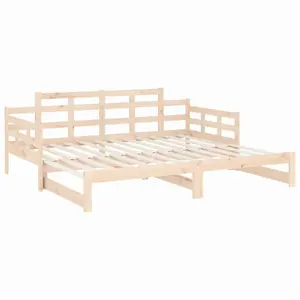 Berkfield Pull-out Day Bed Solid Wood Pine 2x(80x200) cm