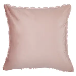 Set of 2 Cushions PURSLANE Faux Fur 43 x 43 cm Solid Pastel Pink