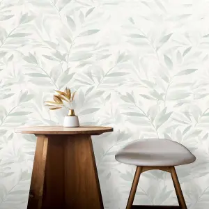 Rasch Fiji Leaf Off White Wallpaper Roll Bedroom Living Room Hallway Wall Decor Sample Only