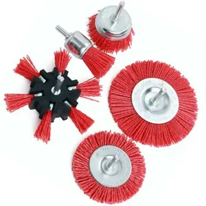 Neilsen Nylon Abrasive Filament Brush Drill Set Rust Paint Remover Wood Metal