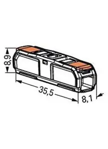 Box of 60 WAGO 1Way Slim Inline Reusable Electrical Wire Block Cable Connector Compact