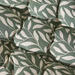 Forest Green Cotton Leaf Indoor Outdoor Garden Bench Pad Cushion