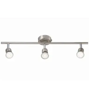 Nordlux Avenue 3-Rail Indoor Bedroom Living Dining Bathroom Spot Light In Brushed Steel (Height) 10cm