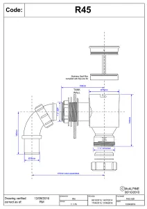 McAlpine R45 1.5" Complete Screened Tank Overflow Connector