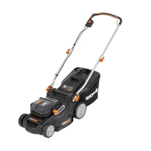 WORX WG737E 40V 37cm Cordless Brushless Lawn Mower with 2 x 4.0Ah Batteries & Charger