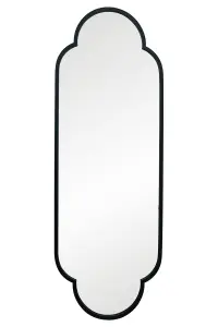 MirrorOutlet The Duplici Black Metal Framed Double Arched Oval Wall Mirror 170CM X 59M