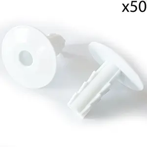 50x 8mm White Single Cable Bushes Feed Through Wall Cover Coaxial Hole Tidy Cap