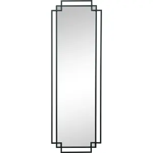 Melody Maison Black Art Deco Wall Mirror 142cm x 47cm