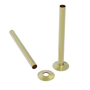 Right Radiators Radiator Pipes and Collars Easy Fit Packs 180mm Pipes Brushed Brass