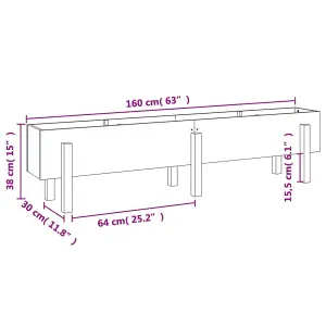 Berkfield Garden Raised Bed Honey Brown 160x30x38 cm Solid Wood Pine