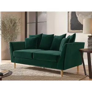 Solace+Co Avery 2 Seater Scatter Back Sofa - Bottle Green