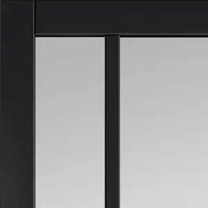 Urban Industrial City Black Clear Glass Internal Door