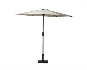 2.5m Ivory Powder Coated Crank and Tilt Parasol