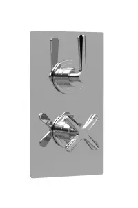 Connect Twin Concealed Crosshead Thermostatic Shower Valve (1 Outlets) - Chrome - Balterley