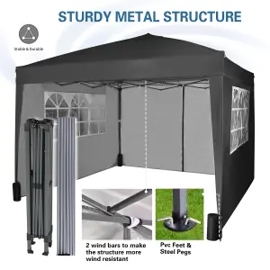 MCC Direct Gazebo 3x3 Pop up with Sides Black