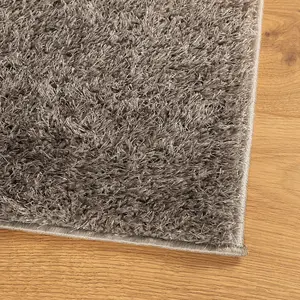 Rug ISTAN High Pile Shiny Look Grey 80x150 cm