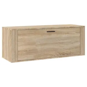 Berkfield Wall Shoe Cabinet Sonoma Oak 100x35x38 cm Engineered Wood